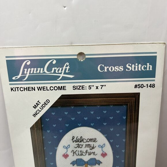 Lynn Craft Kitchen Welcome 1989 Cross Stitch Kit 5 X 7 Basket Eggs Made USA NEW - Picture 4 of 6